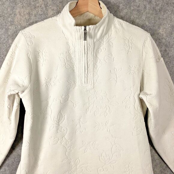 Gear For Sports Women’s Fleece Floral Cream 1/4 Zip Pullover Size Small Golf Top - Picture 2 of 16